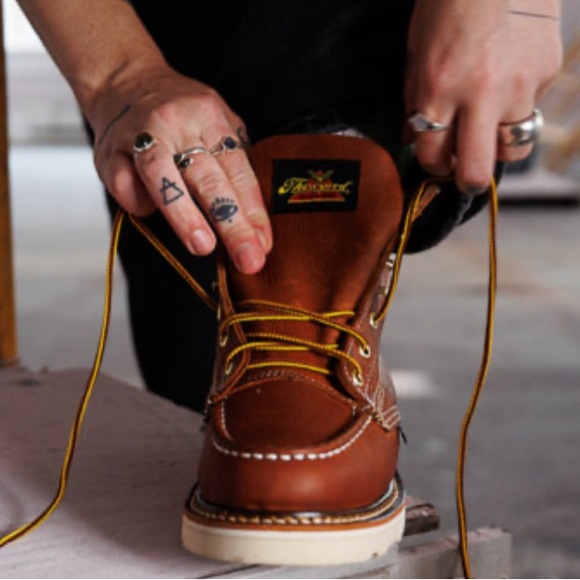 Thorogood American heritage 6" tobacco moc toe Tan work boots for men size 7.5D - Picture 4 of 16